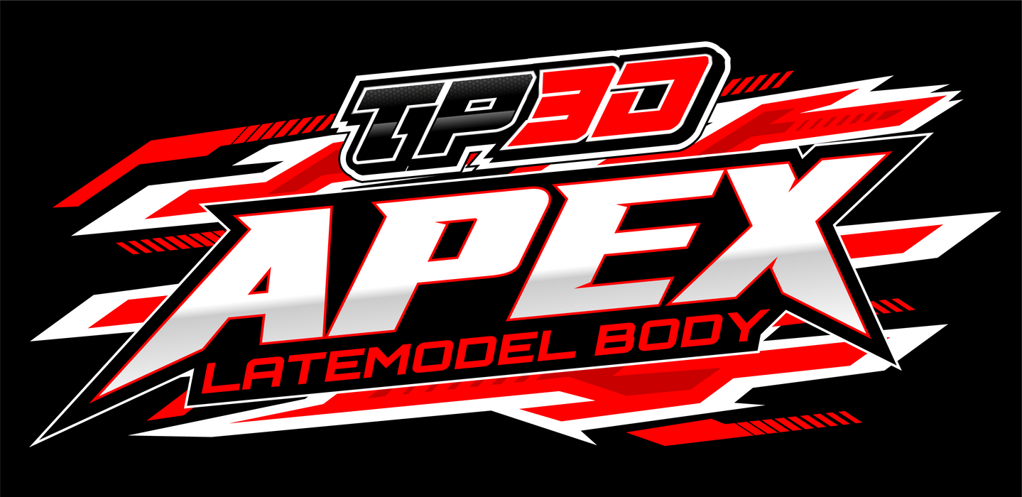 TP3D APEX 1/10 Late Model Complete LM Body with Braces Kit and Adjustable Spoiler .030" Thickness