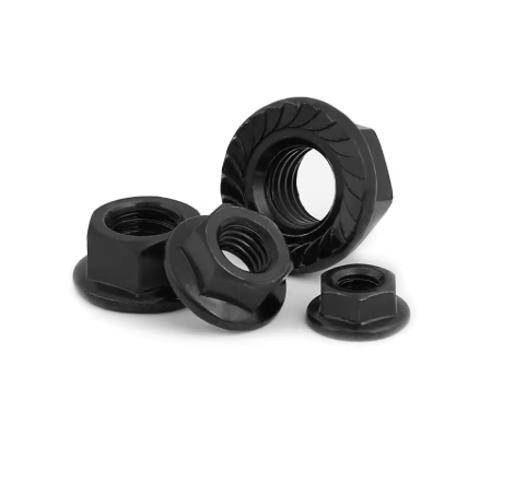 WORC WRC-LPN-BK-A-4MM BLACK 4mm Low Profile Flanged Serrated Wheel Lock Nut (4) Aluminum
