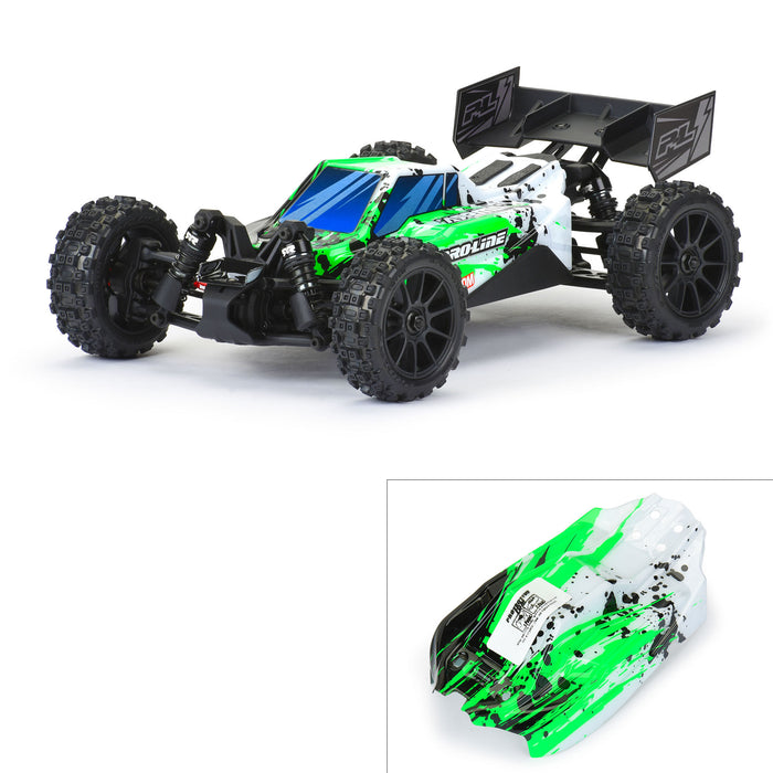 Pro-Line PRO367122 Limited Edition 1/14 Pre-Cut/Pre-Painted Axis Splat (Green/White) Body: Typhon GROM