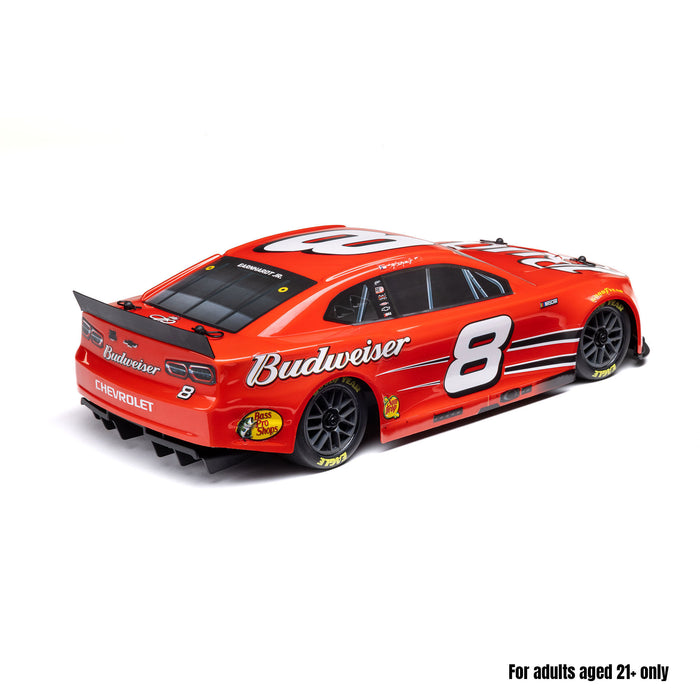 LOSI 1/12 NASCAR RC Race Car Dale Earnhardt Jr. No. 8 Budweiser Chevrolet ZL1 2S AWD RTR Brushed On-Road (Battery & Charger Included), Red LOSF1122508