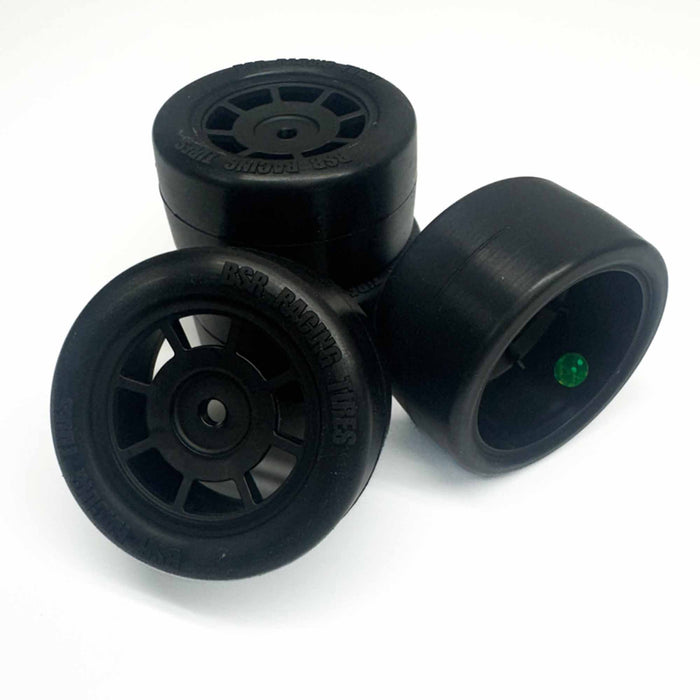 BSR Racing 1/12 Losi Nascar Race Radial Pre-Mounted Rubber Carpet Tires (4) 28 Shore Belted 8mm Hex BXRRR2028