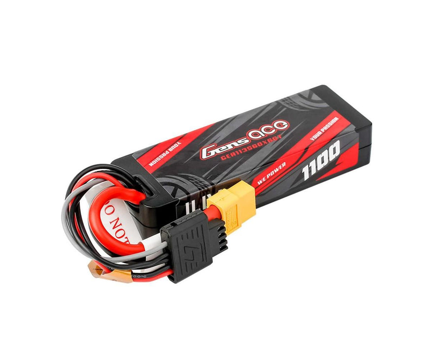Gens Ace GEA113S60X6GT 3S 60C G-Tech Hardcase LiPo Battery Pack 11.1V 1100mAh XT60 Connector Mini / XRT Maxx