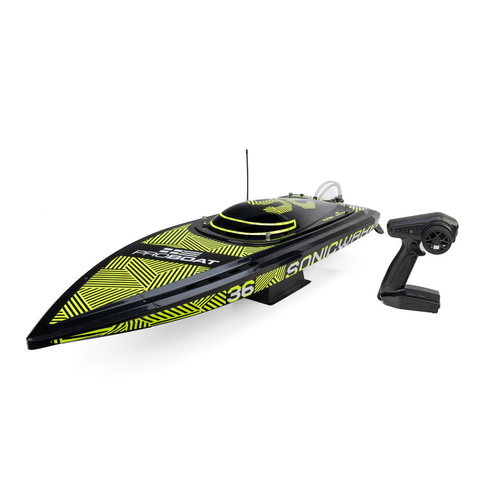 Pro Boat Sonicwake 36" V3 Self-Righting RTR V-Hull Brushless Boat BLACK 60mph 8s w/Spektrum SLT3 2.4GHz Radio PRB-2171T1