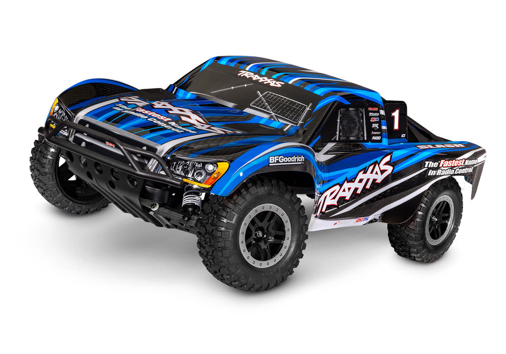 Traxxas TRA58234-8-BLUE Slash: 1/10 2WD Short Course Racing Truck USB-C HD & Battery