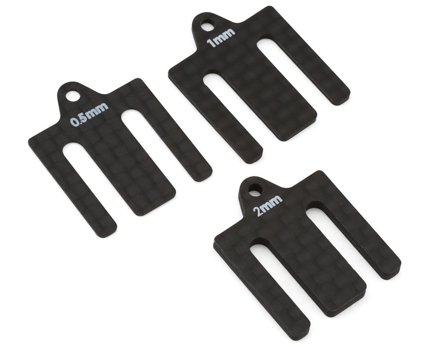 Team Associated ASC92438 RC10 B7 Factory Team Carbon Fiber Front Bulkhead Shims (3) (0.5/1.0/2.0mm)