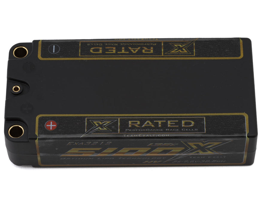 Exalt X-Rated 2S 135C HVX LCG 7.6V 5100mAh Shorty Lipo Battery 5mm Bullets EXA3212 (ROAR Approved)