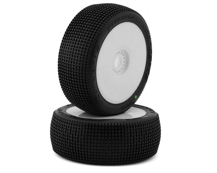 JConcepts JCO3175-12 Stalkers 1/8 Pre-Mounted Buggy Tire (White) (Green)