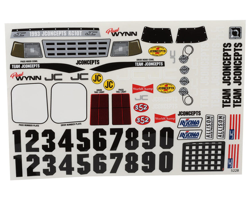 JConcepts JCO0660 RC10T "1993 Winter Champs" Edition 1/10 Stadium Truck Body (Clear) (Narrow) w/Wing