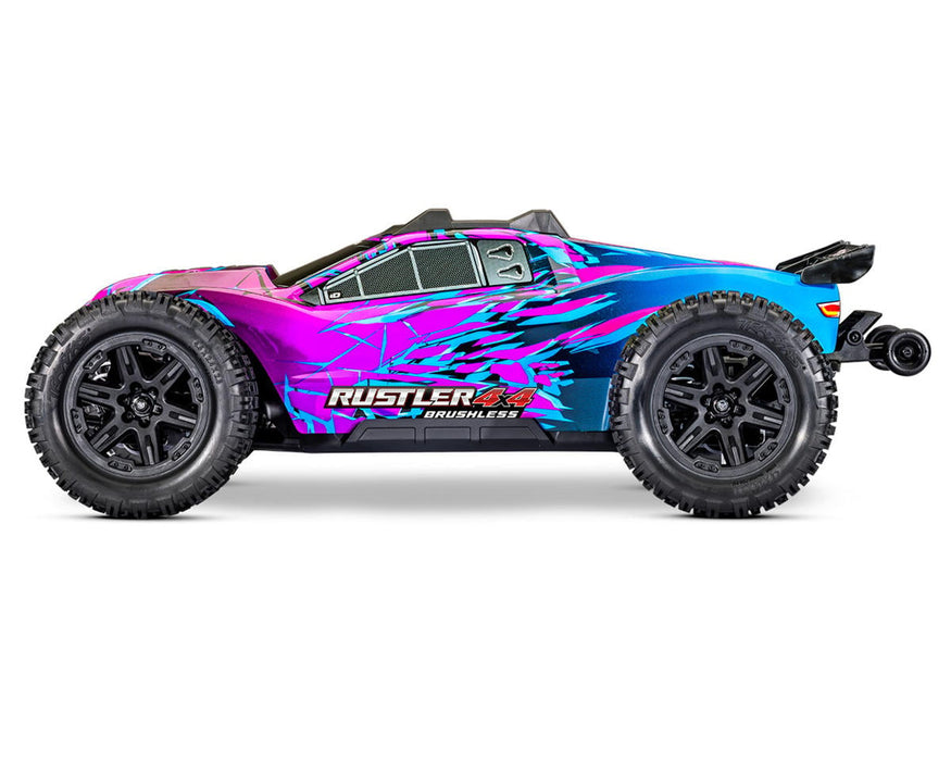 Traxxas Rustler® TRA67464-4-PRPL 4x4 VX3 1/10 RTR 4WD Brushless Stadium Truck (Purple) w/VX3 ESC, TQi™ Sport 2.4GHz Radio & TSM®