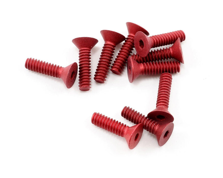 CRC CLN1453 4-40x7/16" Aluminum Flat Head Screw (Red) (10)