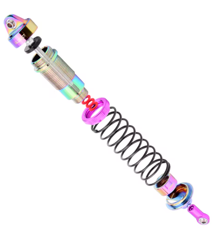 WORC WRC-SLH-SHKS Oil Filled Threaded Aluminum Coil Over Shock Set Front Rear Traxxas Slash Stampede Bandit Torched Neo Chrome