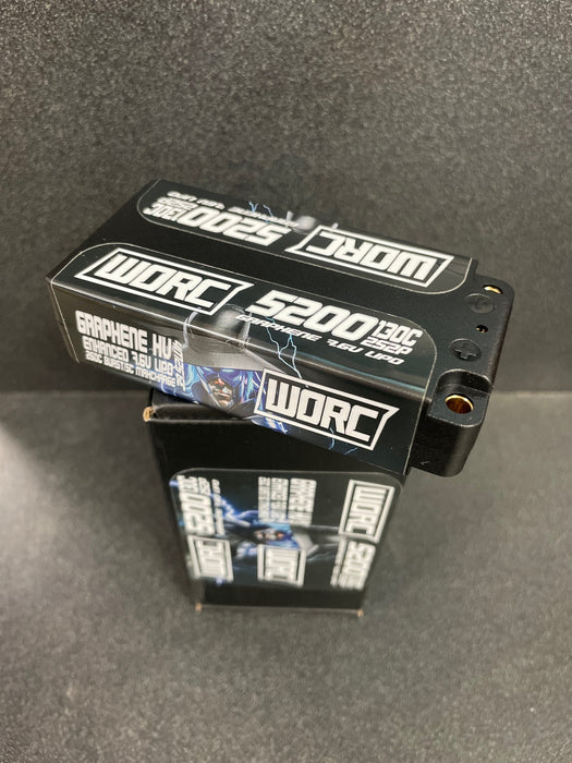 WORC WRC52130-2S2P5MM 7.6V 5200mAh 130C Hardcase Shorty Lipo 2S2P Graphene HV Battery 5mm Bullet