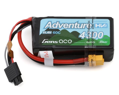 Gens Ace GEA433S60X6GT G-Tech Smart 3S LiHV Battery 60C (11.4V/4300mAh) w/XT60 Connector
