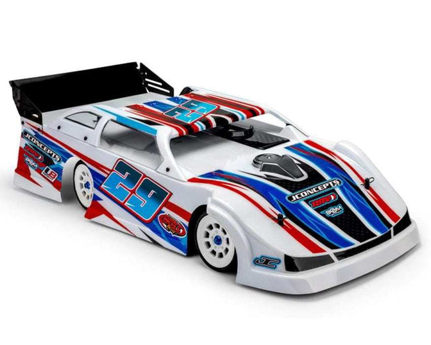 JConcepts JCO0611L Lightweight L8 Night G3 Speedway 1/10 Dirt Oval Latemodel Body w/Spoiler (Clear) (10.25")