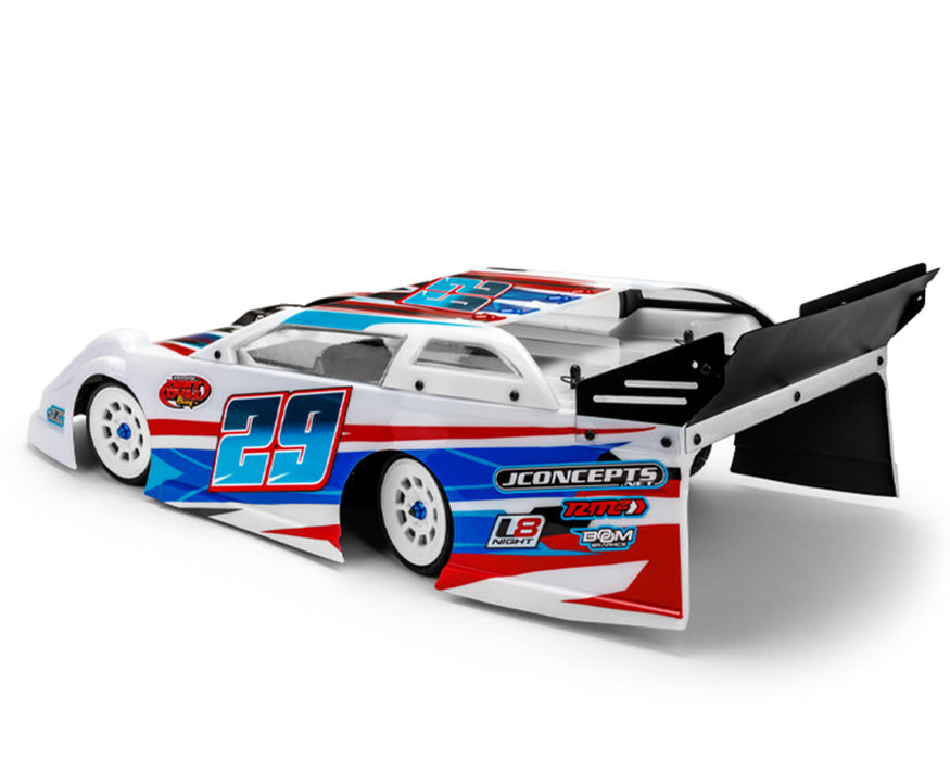 JConcepts JCO0611L Lightweight L8 Night G3 Speedway 1/10 Dirt Oval Latemodel Body w/Spoiler (Clear) (10.25")