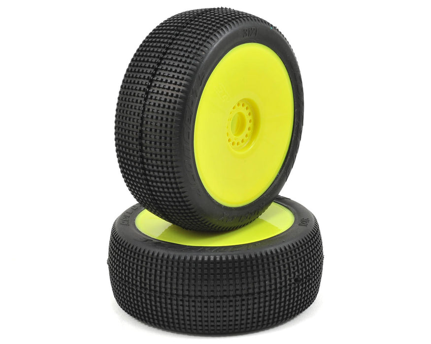 JConcepts JCO312122 Reflex Pre-Mounted 1/8th Buggy Tires (2) (Yellow) (Green)