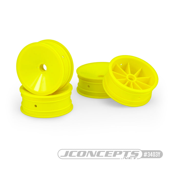 Jconcepts JCO3403Y Mono 2.2 Bearing Front Wheels (Yellow) (4) (RC10)