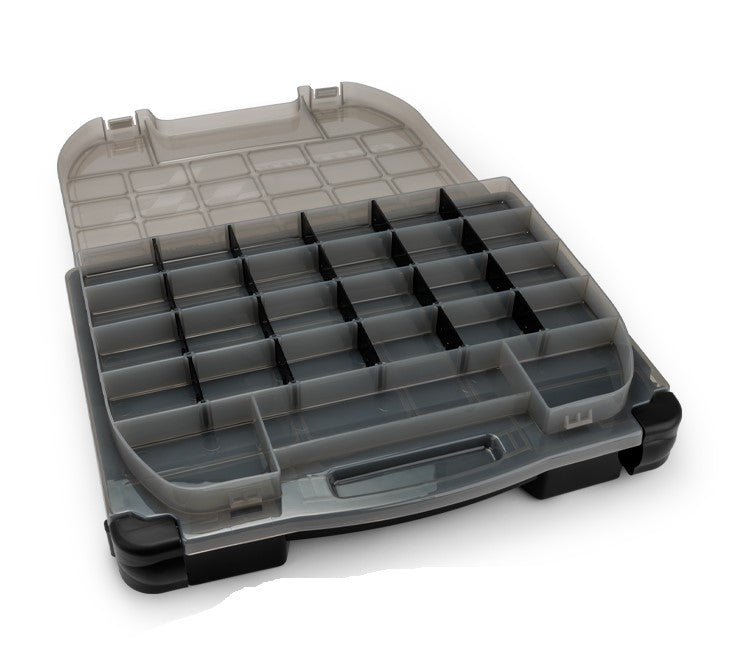 Jconcepts JCO513028 Tool Box w/ Upper Storage, Black / Smoke Gray (~14.5" x 11" x 2.375" x Upper Storage), Fits RC Tools