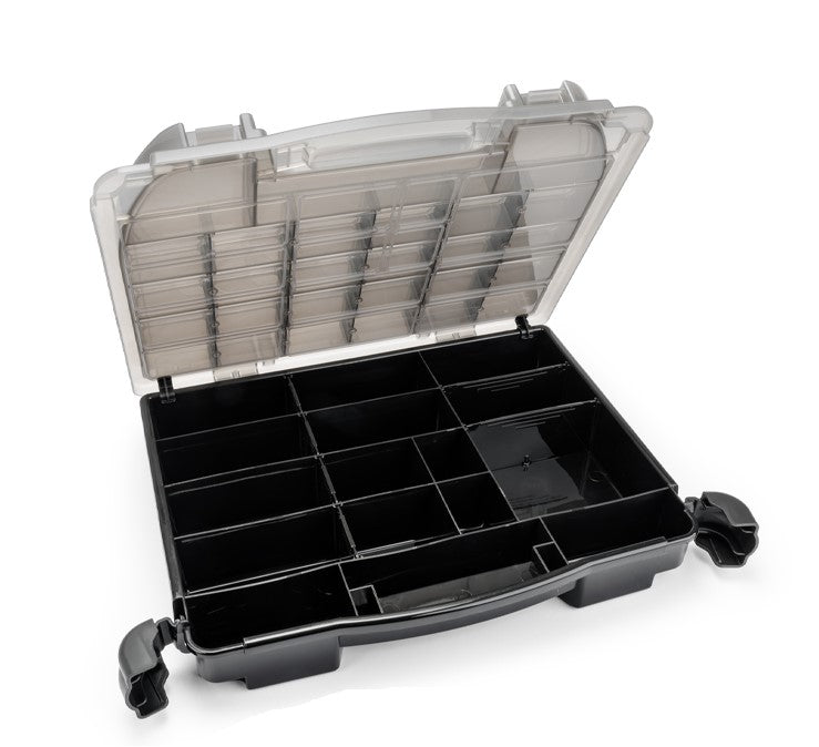 Jconcepts JCO513028 Tool Box w/ Upper Storage, Black / Smoke Gray (~14.5" x 11" x 2.375" x Upper Storage), Fits RC Tools