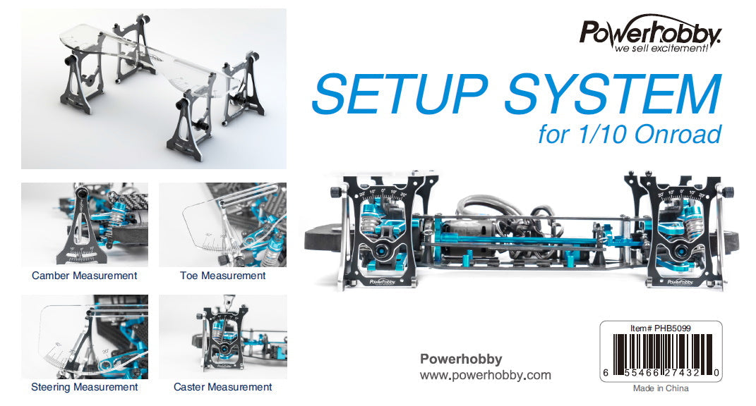 Powerhobby PHB5099 Camber / Toe / Steering / Caster Measurement Setup Tool System 1/10