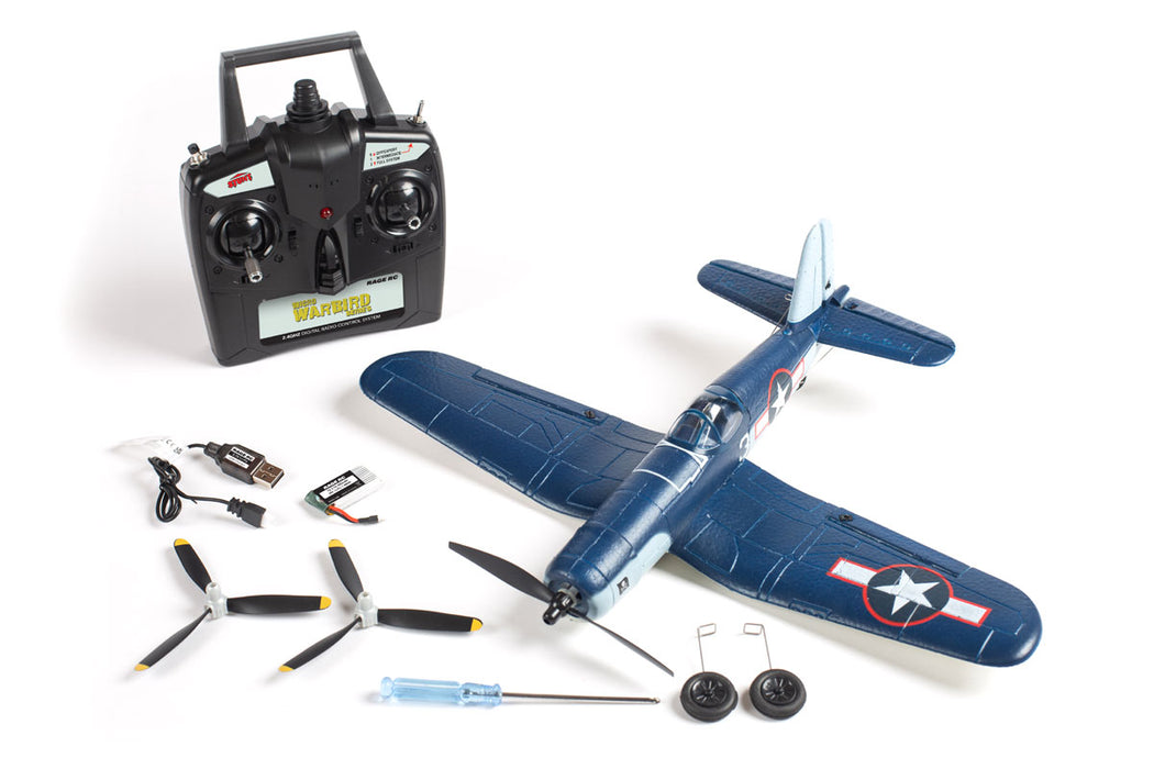 Rage RC RGRA1301V2 F4U Corsair Jolly Rogers Micro RTF Airplane with PASS (Pilot Assist Stability Software) System