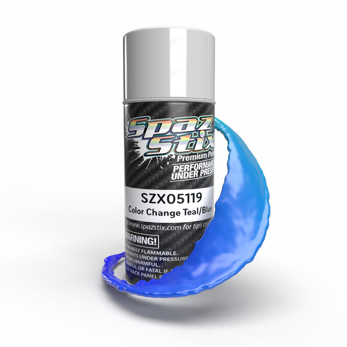 Spaz Stix SZX05119 Color Change Aerosol Paint, Teal/Blue, 3.5oz Can