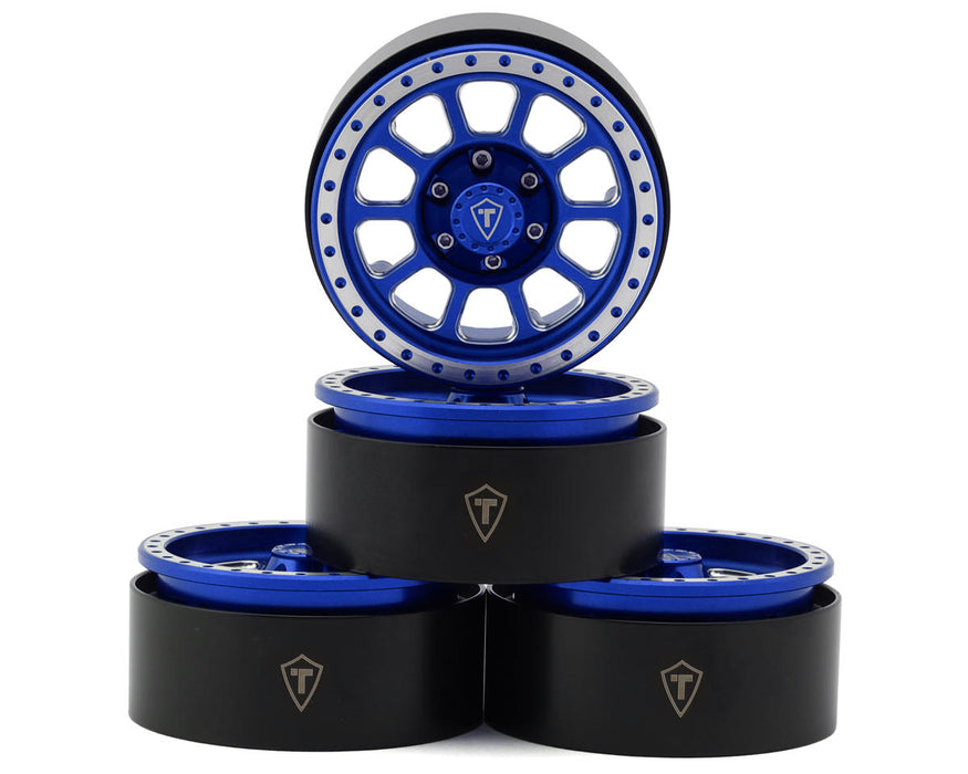 Treal Hobby TLHTWHEELS-08 Type V2 1.9" Beadlock Wheels (Blue/Silver) (4)