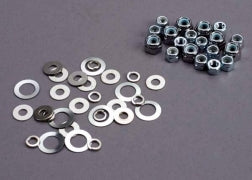 Traxxas TRA1252 Nut set, lock nuts (3mm (11) and 4mm(7)) & washer