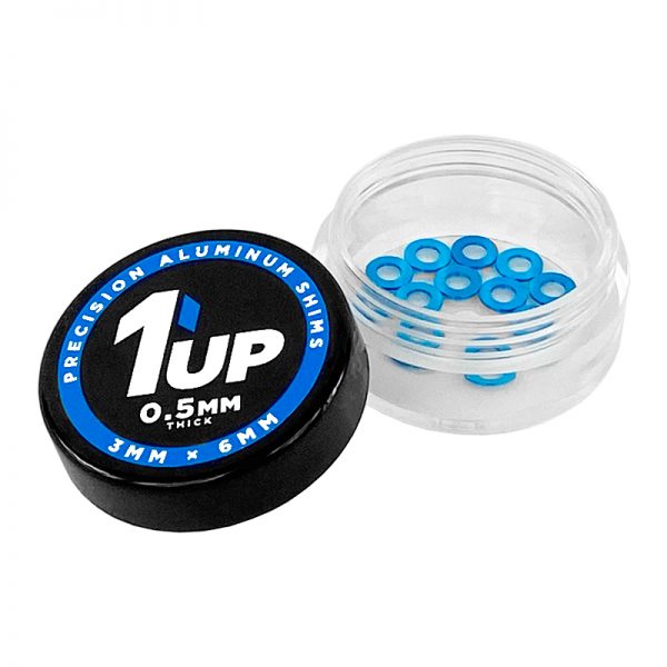 1UP Racing 1UP80312 3x6x0.5mm Precision Aluminum Shims, Bright Blue, (12 pcs)