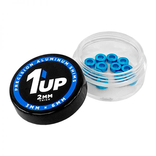 1UP Racing 1UP80314 3x6x2mm Precision Aluminum Shims, Bright Blue, (12 pcs)
