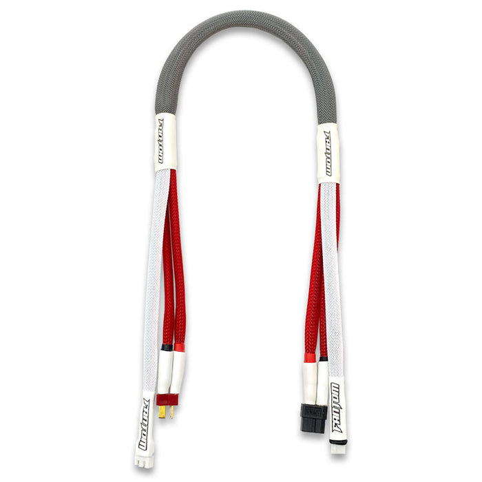 2-CELL, 24 INCH (61 CM) BATTERY CHARGING EXTENSION HARNESS  XT60 + DEANS CONNECTOR W/ BALANCE TAPS