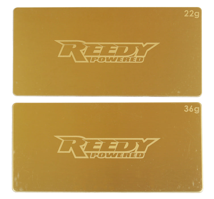 Reedy LiPo Battery Brass Weight Plate Set (1x 22g & 1x 36g)