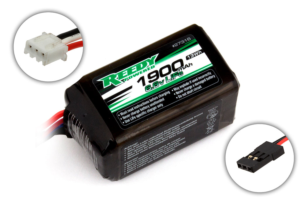 Team Associated  ASC27316 Reedy LiFe PRO RX 1900mAh 6.6V Flat Style Receiver Battery