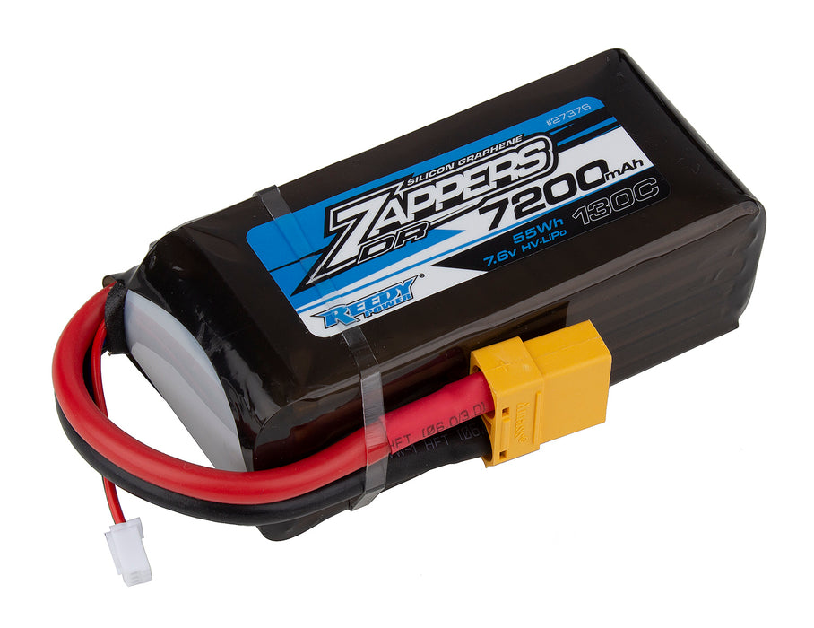 Team Associated ASC27376 Zappers DR 7200mAh 130C 7.6V Shorty Battery, (soft) w/XT90