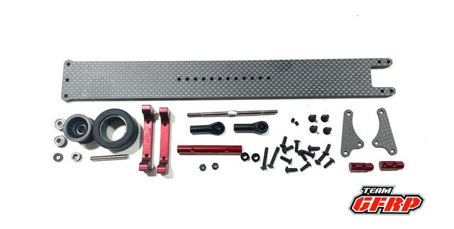 Single Rubber Tire Wheelie Bar Kit - Red