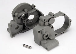 Traxxas TRA3691A Gearbox halves (l&r) (gray) w/ idler gear shaft