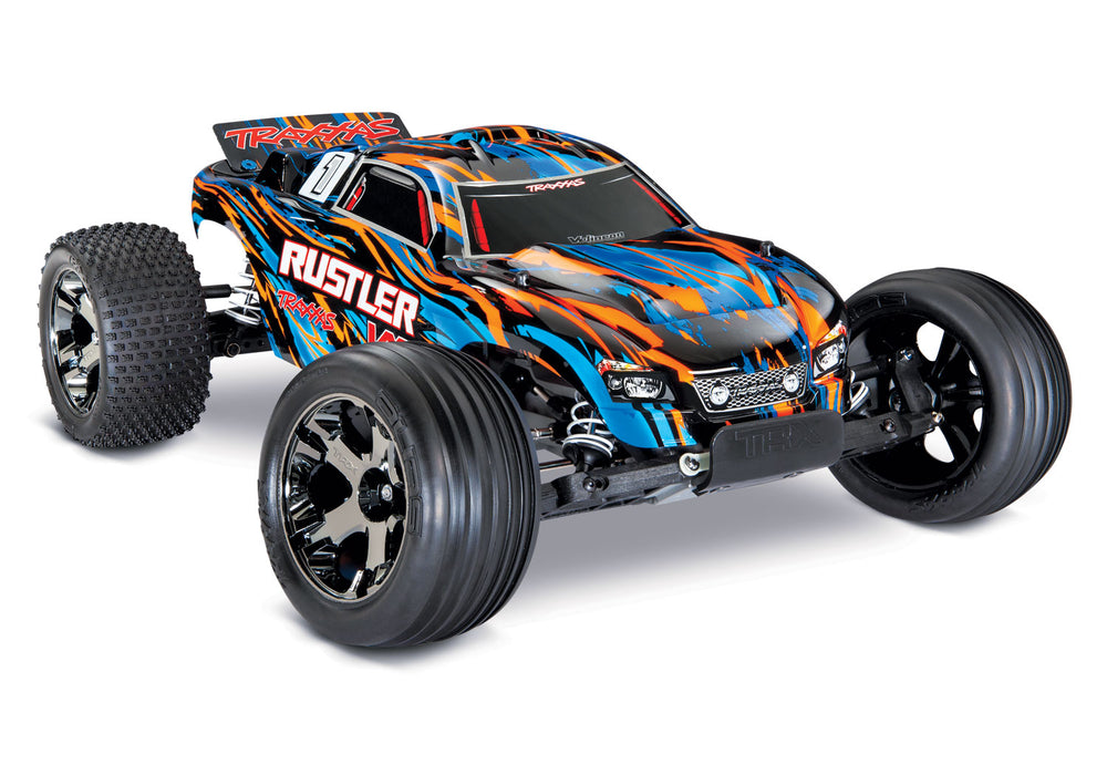 Traxxas TRA37076-4-ORNGX Rustler® VXL:  1/10 Scale Stadium Truck with TQi T