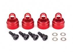 Traxxas TRA3767X Shock caps, aluminum (red-anodized) (4) (fits all