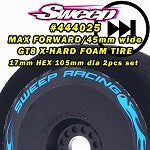 Sweep MAX FORWARD X-HARD FOAM TIRES for GT8 17mm HEX 2pcs set