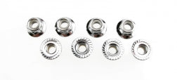 Traxxas TRA5147X Nuts, 5mm flanged nylon locking (steel, serrated)