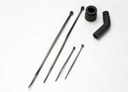 Traxxas TRA5245X Pipe coupler, molded (black)/ exhaust deflecter (r