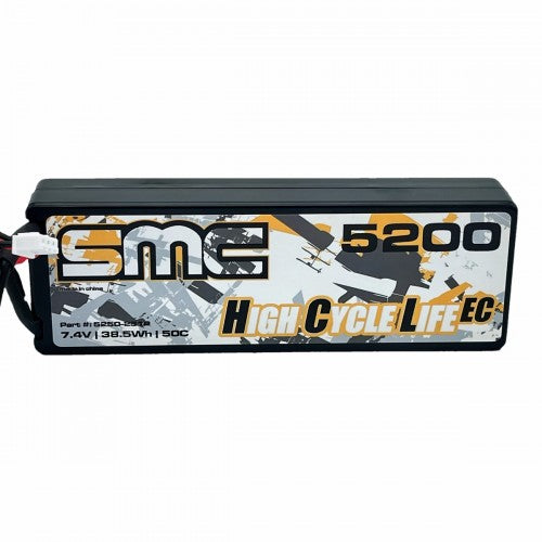 SMC SMC5250-2S1P HCL-EC 7.4V 5200mAh 50C wired hardcase Lipo