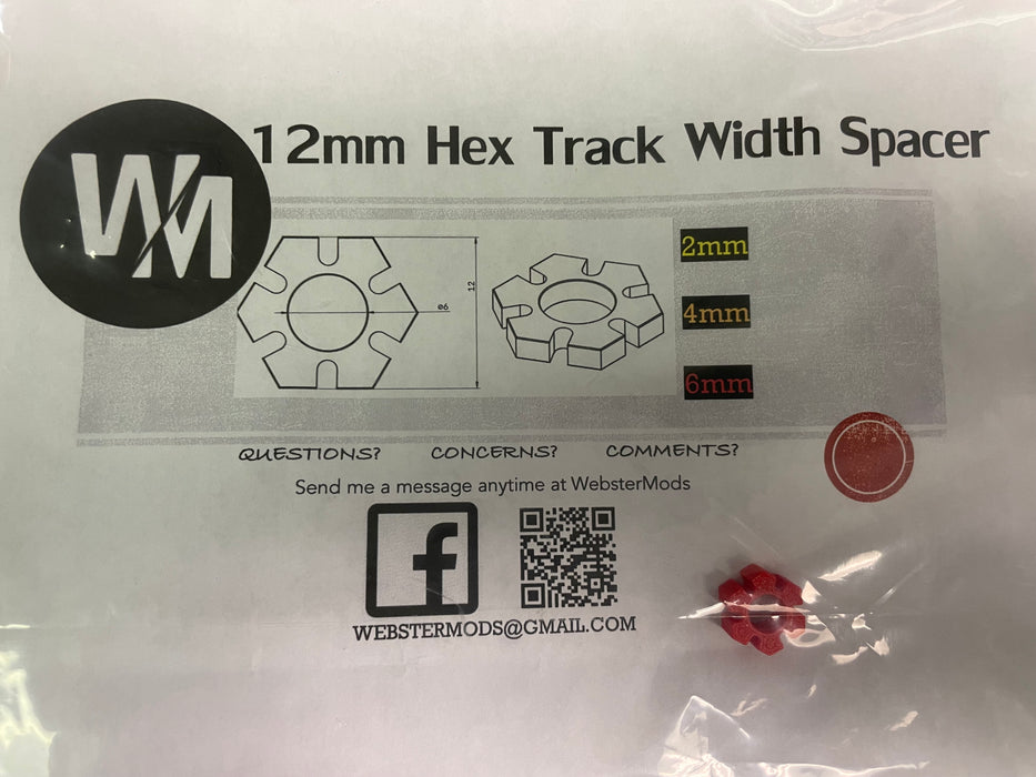 Webster Mods 12mm Hex Track Width Spacer 4mm Thick