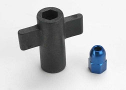 Traxxas TRA5526 Antenna crimp nut, aluminum (blue-anodized)/ anten