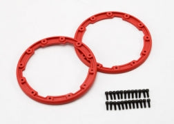 Traxxas TRA5667 Sidewall protector, beadlock style (red) (2)/ 2.5x