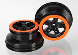 Traxxas TRA5870X Wheels, SCT black, orange beadlock style, dual pro