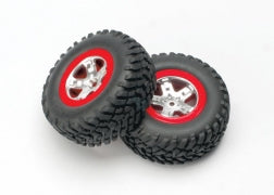 Traxxas TRA5873A Tires & wheels, assembled, glued (SCT satin chrome