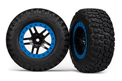 Traxxas TRA5885A Tire & wheel assy, glued (SCT Split-Spoke, black,