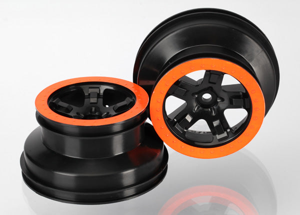 Traxxas TRA5868X Wheels, SCT black, orange beadlock style, dual pro