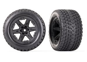 Traxxas TRA6773 Tires & wheels, assembled, glued (2.8') (RXT black